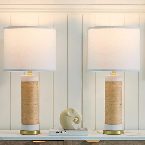 Vintage rattan table lamps set - vintage,