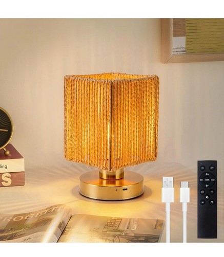 Rattan table lamp - table,