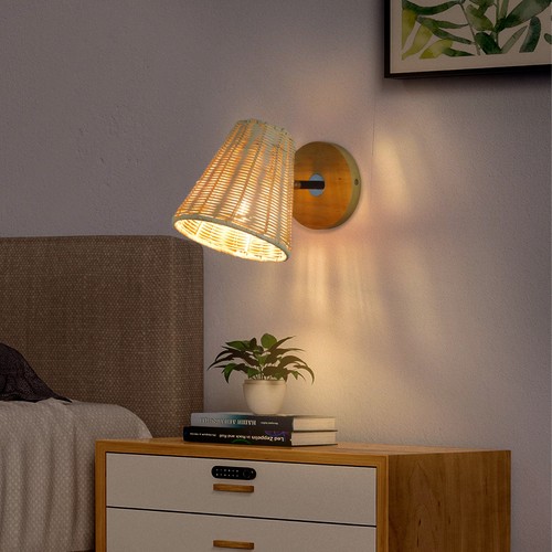 Rattan wall lamp bedside - rattan,