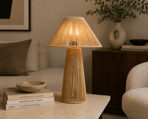 Boho table lamp natural - table,