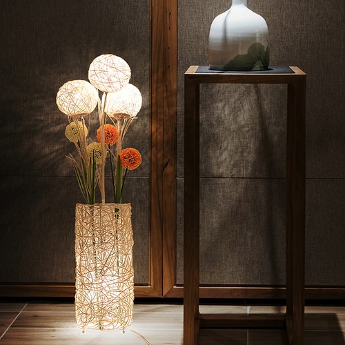 Rattan floor lamp - floor,