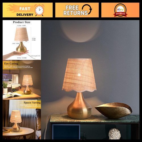 Gold mini bedside table - mini, lamp