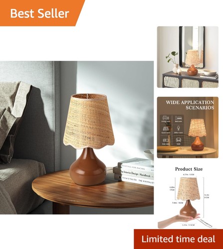 Brown small bedside table lamp - bedside,