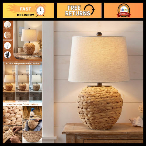 Rattan table lamp woven - table, lamp,