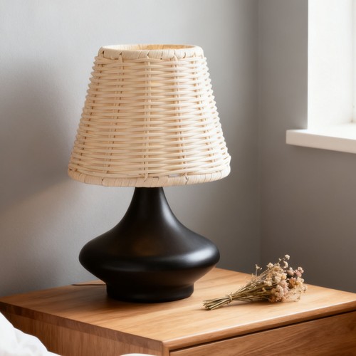 Vintage woven rattan bedside - vintage,