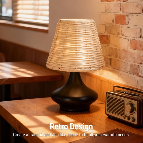 Rattan bedside table lamp - bedside,