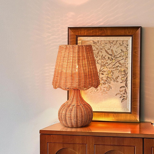 Ziqqeelam rattan table lamp - ziqqeelam,