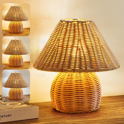 Bamboo table lamp handmade - table,