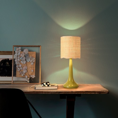 Green rattan small table - green,