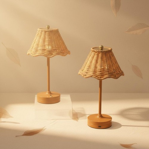 Rattan table lamp adjustable - lamp,