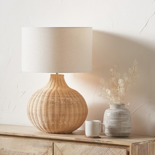 Natural rattan table - natural, lamp