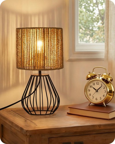 Rattan table lamp - rattan,