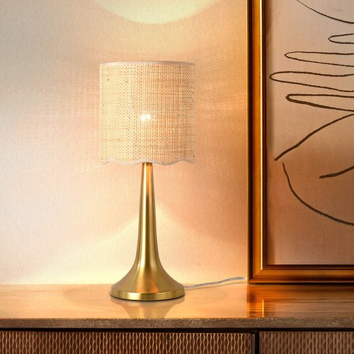 Gold rattan table lamp for - gold,