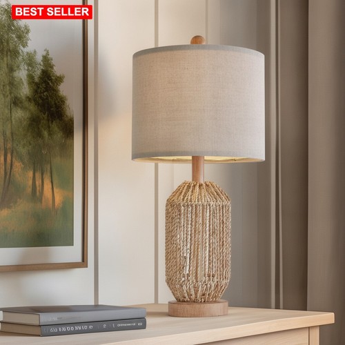 Table lamp rattan boho - 21, in