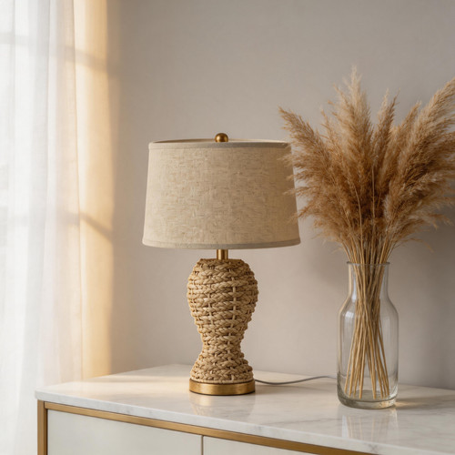 Wicker table lamp - wicker,