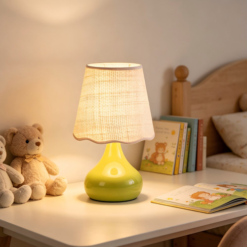 Brass rattan table - table, lamp