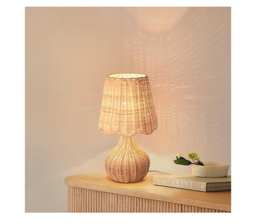 Rattan small bedside table - small,