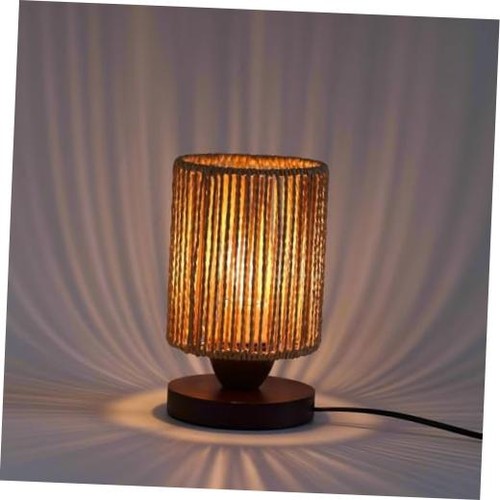 Small rattan table - lamp, for