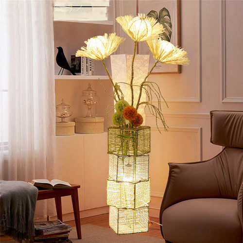 Nordic hand woven flower floor - flower,