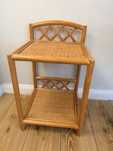 Vintage bamboo cane bedside - &,