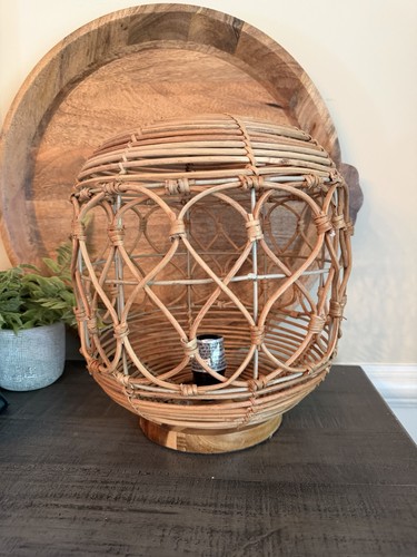Handwoven boho rattan orb - boho,