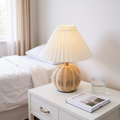 Pleated table lamp soft yellow - pleated,