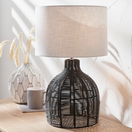 Black rattan table - table, with