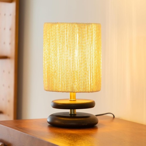 Boho rattan table - boho, lamp