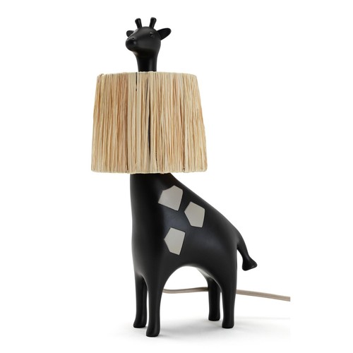 Kids giraffe table lamp - giraffe, black