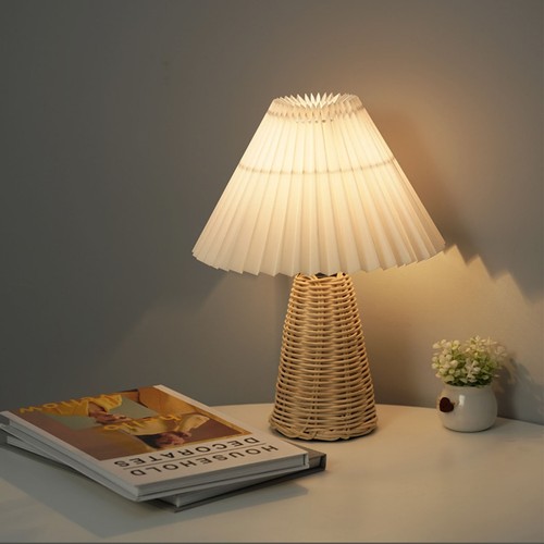 Pleated table lamp bedside - table,