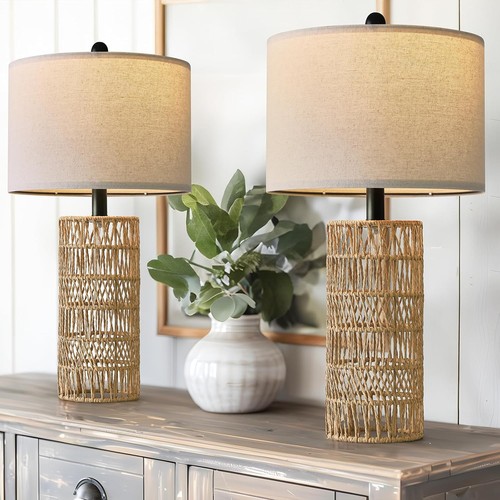 Boho table lamps - 22.5", set