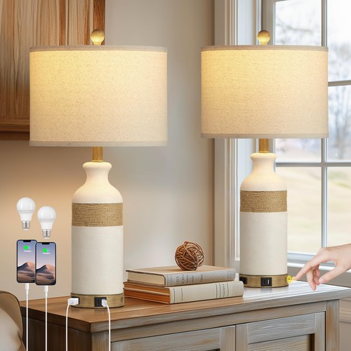Boho rattan table lamps for - boho,
